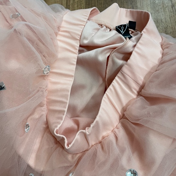 Windsor light pink tulle skirt with silver rhinestones - Picture 8 of 14